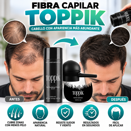 FIBRA CAPILAR TOPPIK – CABELLO CON APARIENCIA MÁS ABUNDANTE