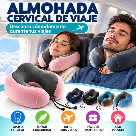 ✈️ ALMOHADA CERVICAL DE VIAJE – COMODIDAD DONDE QUIERA QUE VAYAS