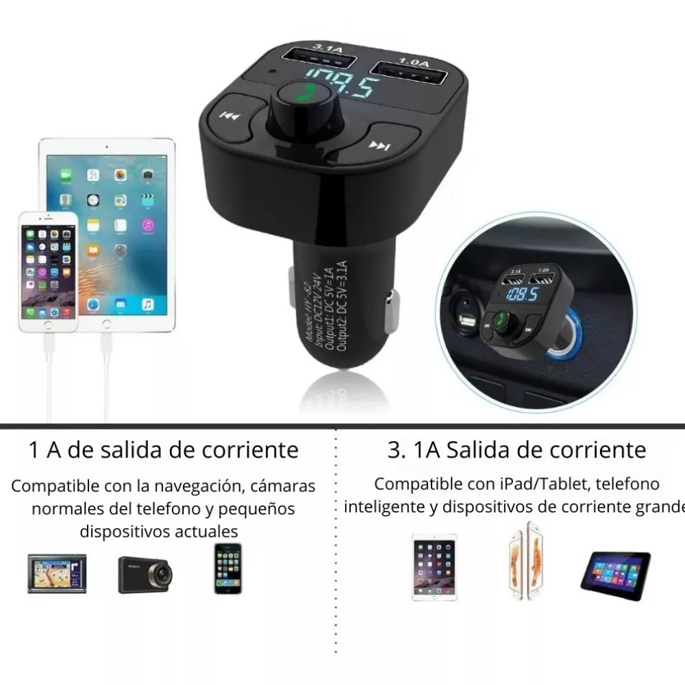 NUEVO RECEPTOR FM MP3 BLUETOOTH PARA AUTOS