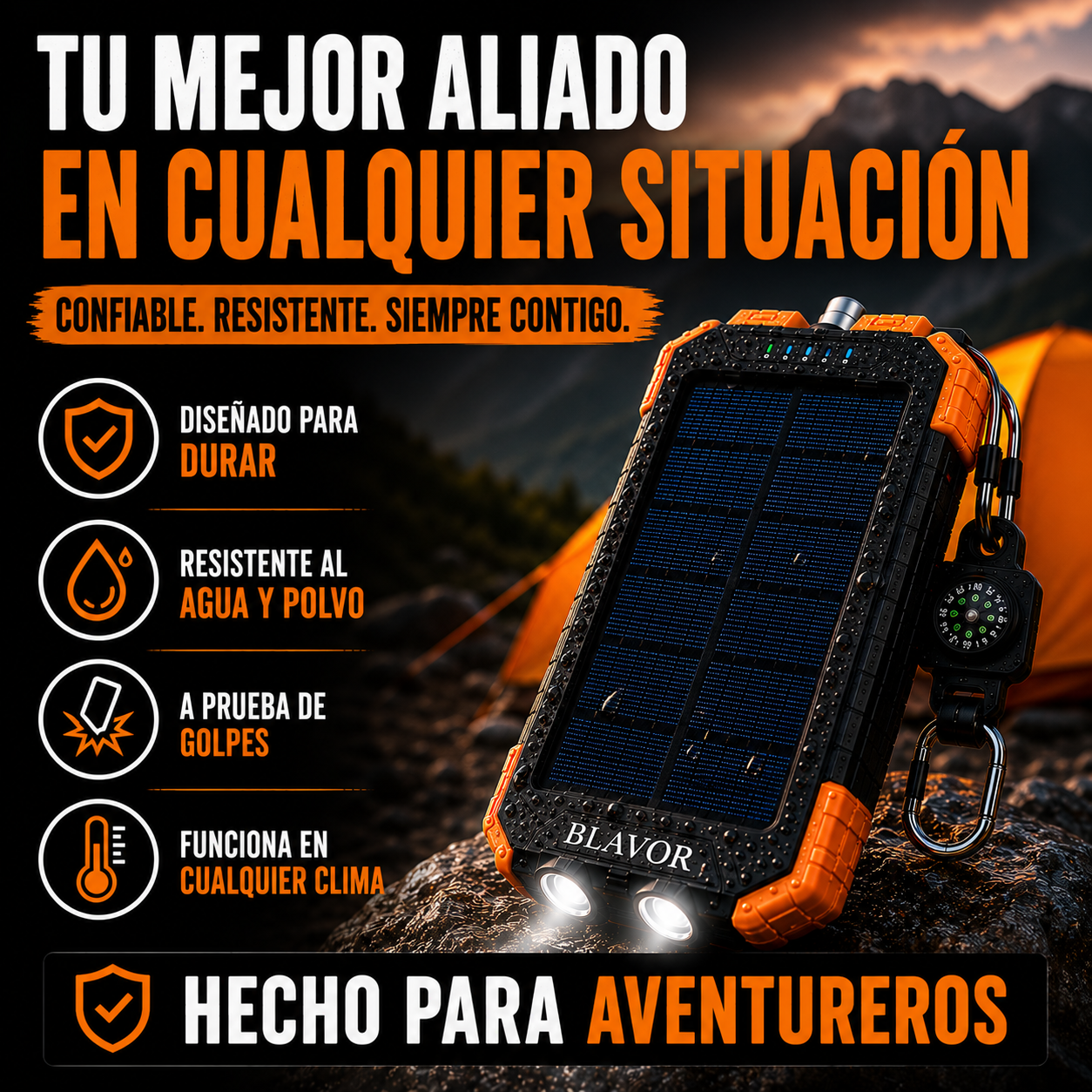 Power Bank Solar BLAVOR – Energía Extrema para Todas Tus Aventuras+ ENVÍO GRATIS 🚚