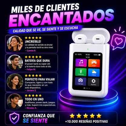 AUDIFONOS A98 POWER BANK PANTALLA TÁCTIL