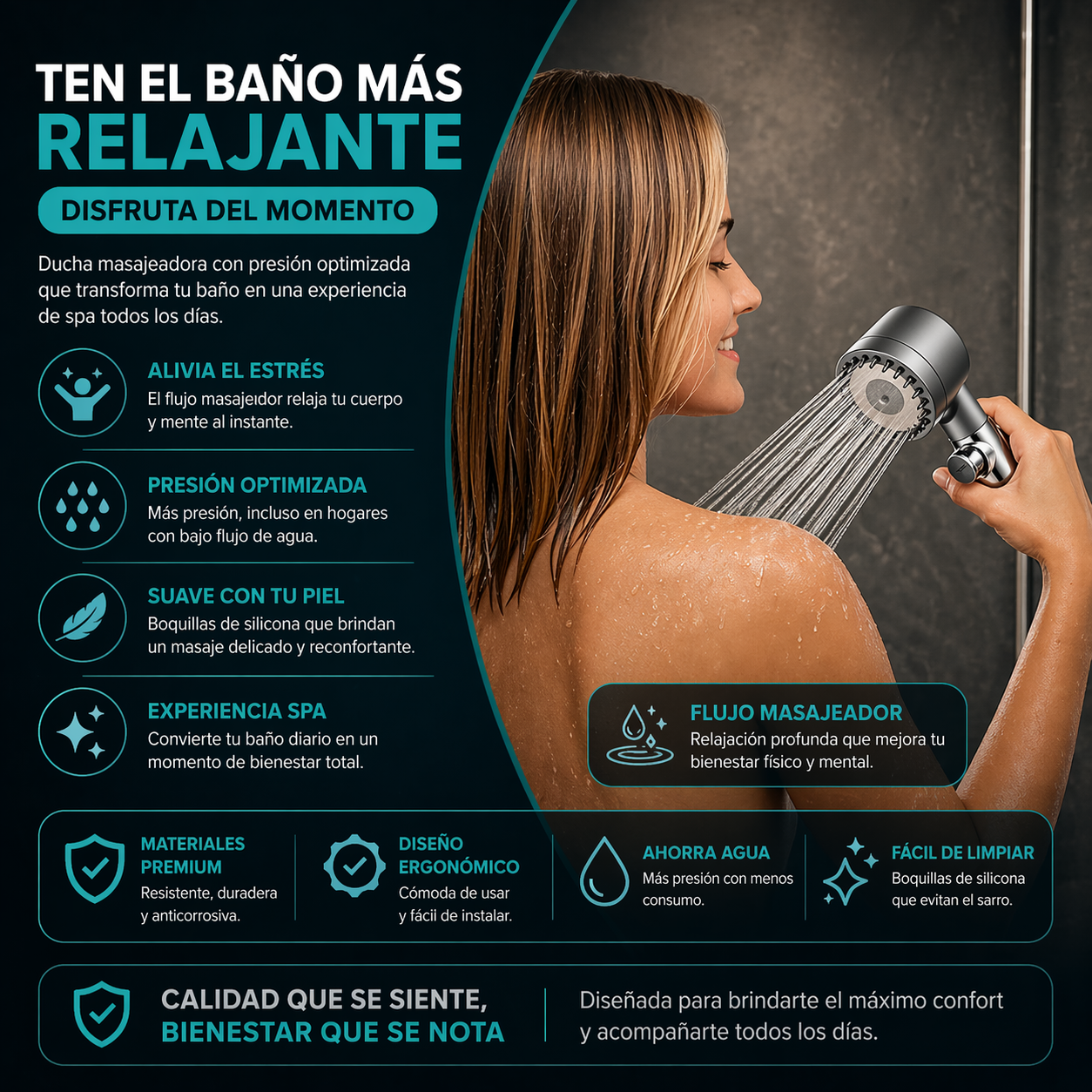 DUCHA MASAJEADORA SPA + ENVÍO GRATIS 🚚