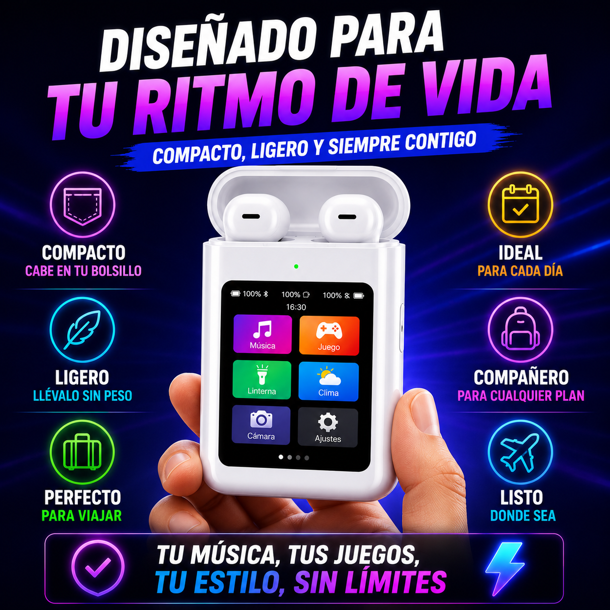 AUDIFONOS A98 POWER BANK PANTALLA TÁCTIL