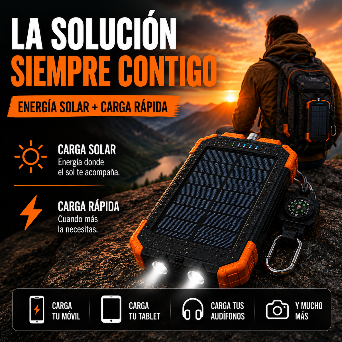 Power Bank Solar – Energía Extrema para Todas Tus Aventuras
