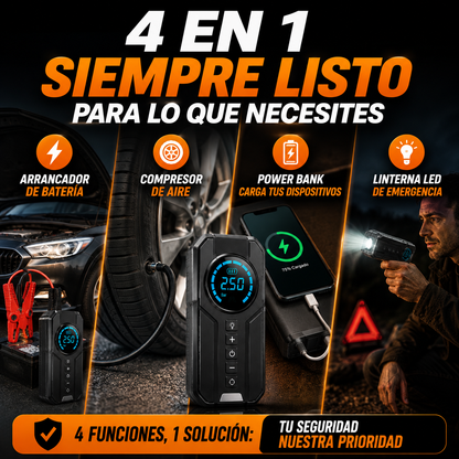Compresor de Aire y Arrancador de Batería+ ENVÍO GRATIS 🚚