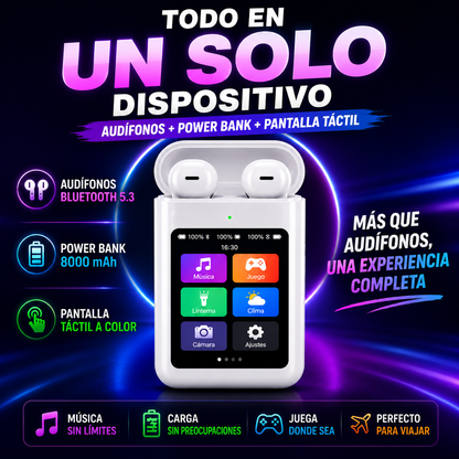 AUDIFONOS A98 POWER BANK PANTALLA TÁCTIL