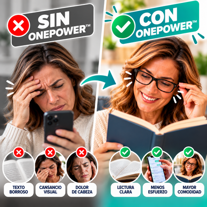 ¡ONEPOWER™: Lentes de lectura con enfoque flexible!