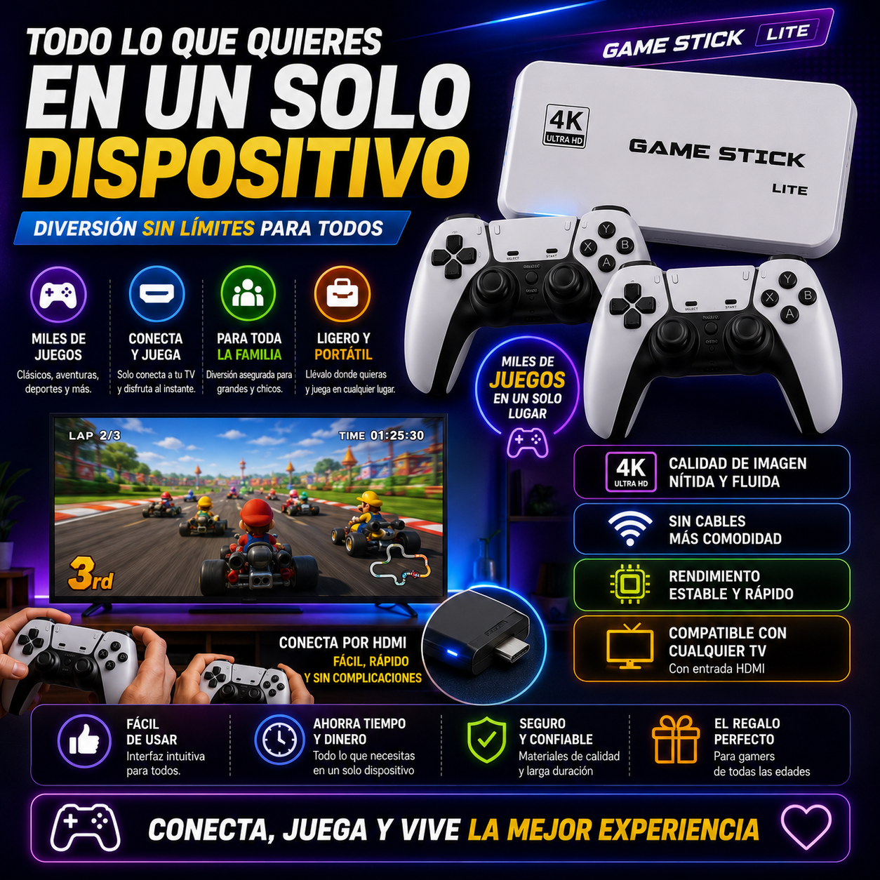 Consola Juegos RETRO GAME STICK PRO-20.000 JUEGOS+ ENVÍO GRATIS 🚚