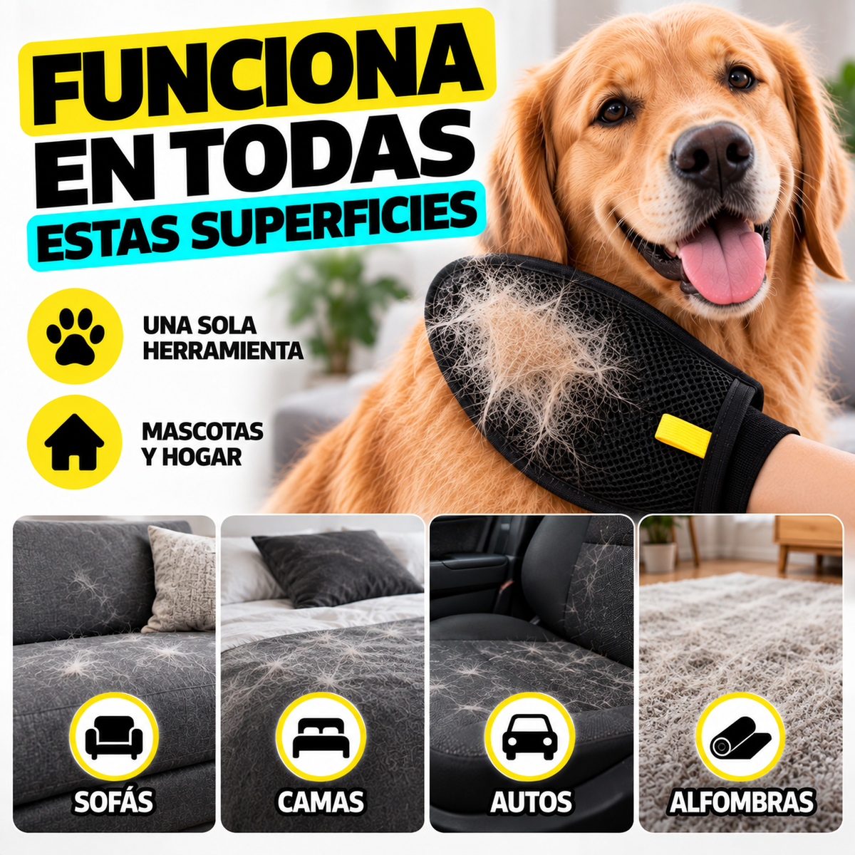 Pack 3 Guantes Quita Pelos PetClean™ (1 Unidad)