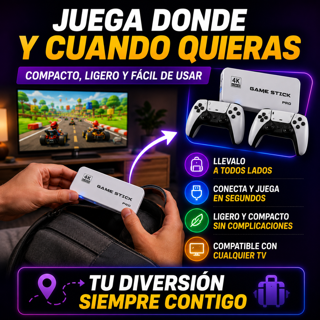 Consola Juegos RETRO GAME STICK PRO-20.000 JUEGOS+ ENVÍO GRATIS 🚚