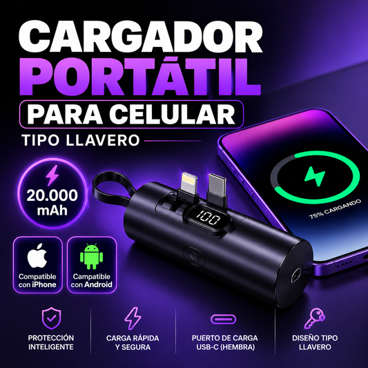 Cargador Portátil para celular tipo llavero
