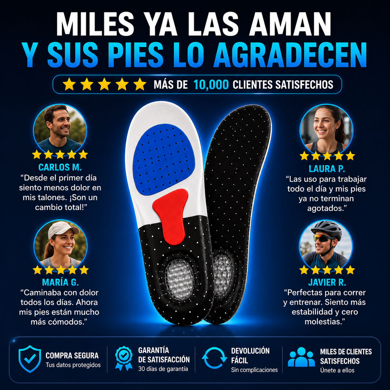 Plantillas Ortopédicas | Alivia Dolor de Pies y Fascitis Plantar + ENVÍO GRATIS 🚚