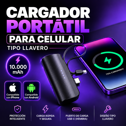 Cargador Portátil para celular tipo llavero