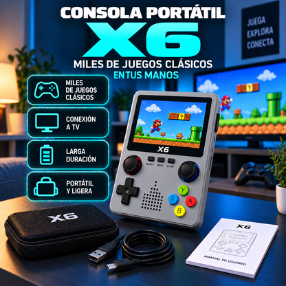 Consola Portátil Videojuegos RETRO X6+10.000 Juegos