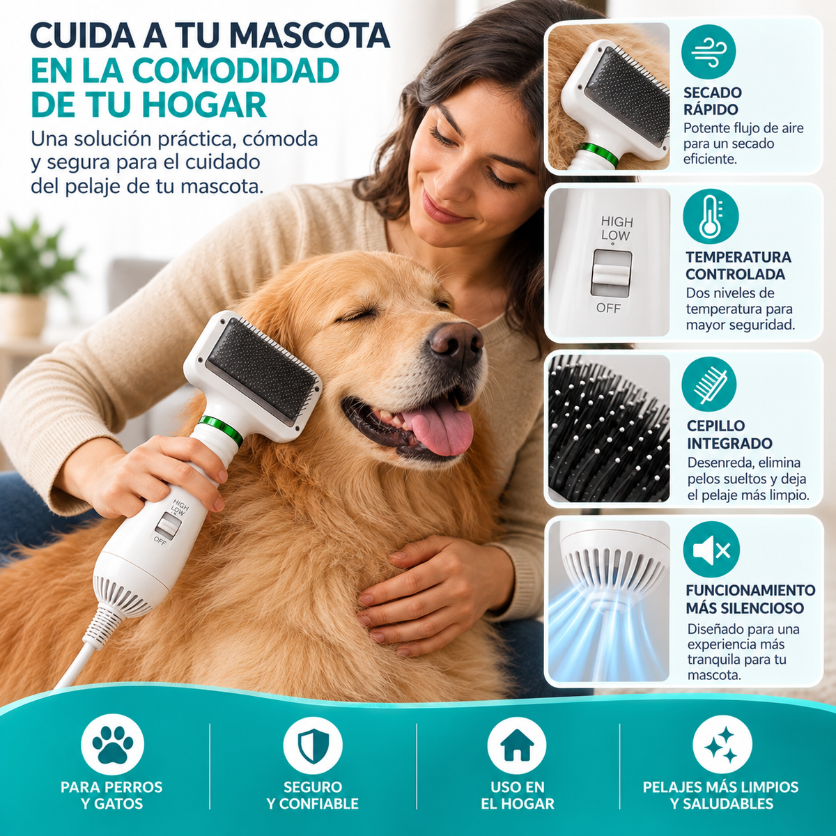 Secador de Pelo para Mascotas