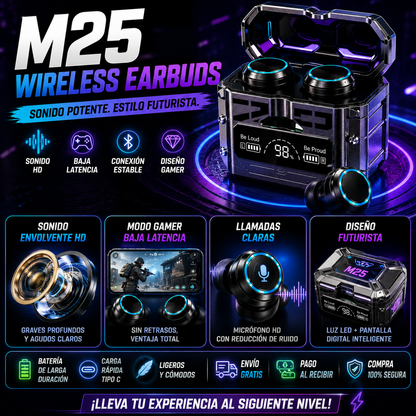Audífonos Inalámbricos M25 TWS+ENVÍO GRATIS