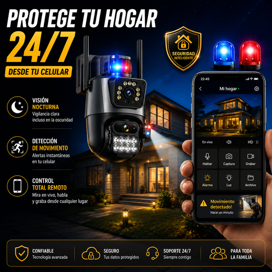 Cámara de Seguridad 360° que protege tu hogar desde tu celular+ ENVÍO GRATIS 🚚