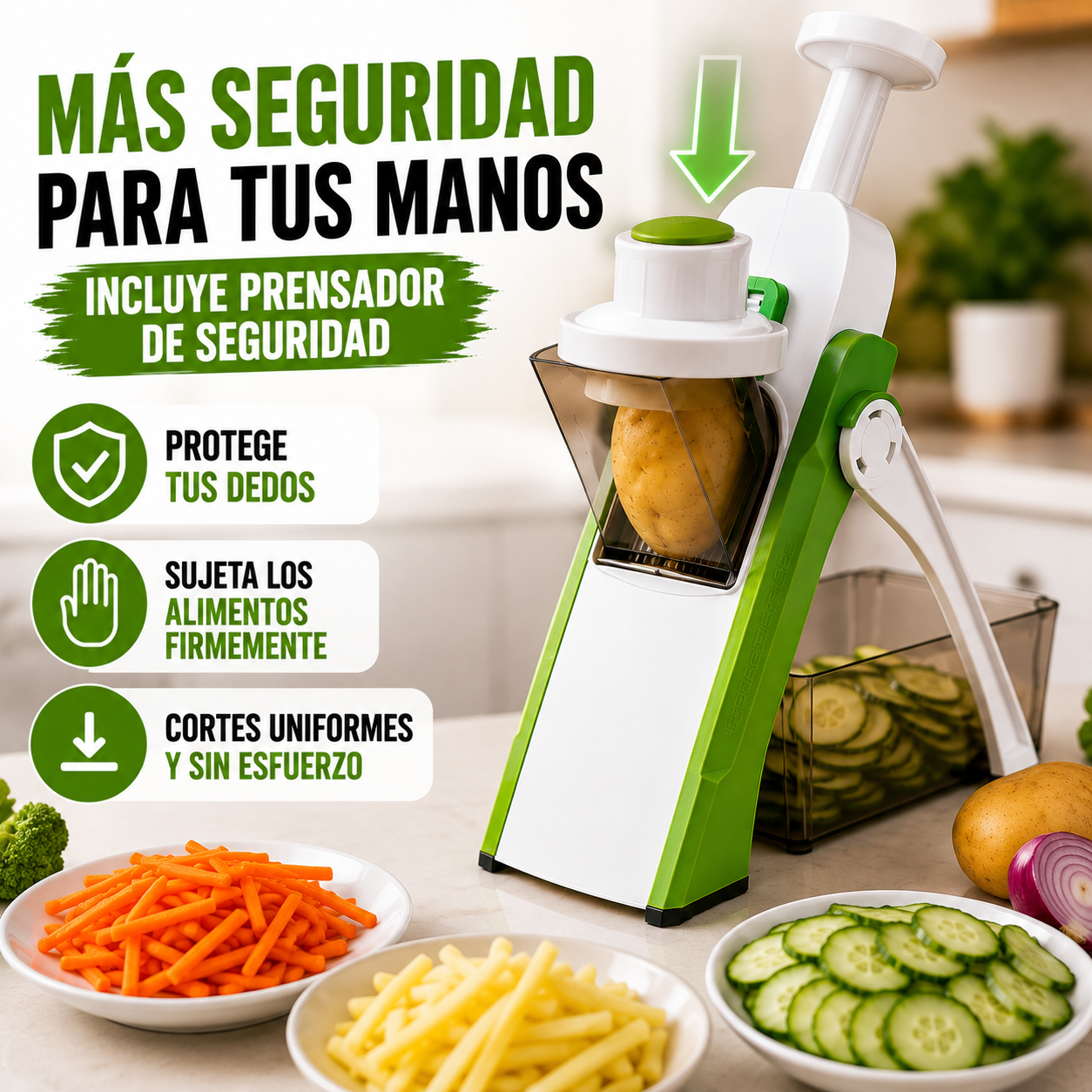 Cortador-Rallador Frutas y Vegetales+ ENVÍO GRATIS 🚚