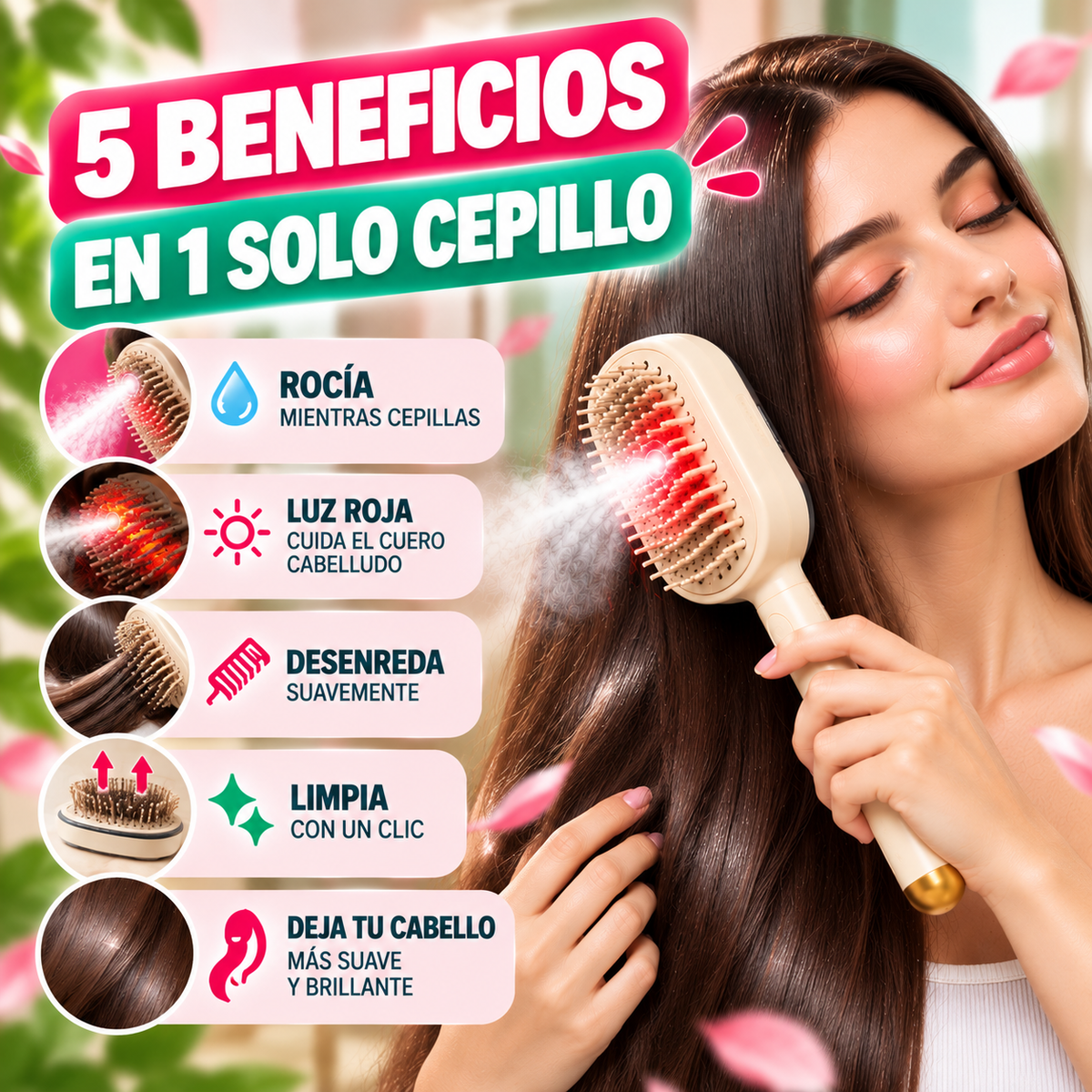 Cepillo Desenredador Capilar Vapor