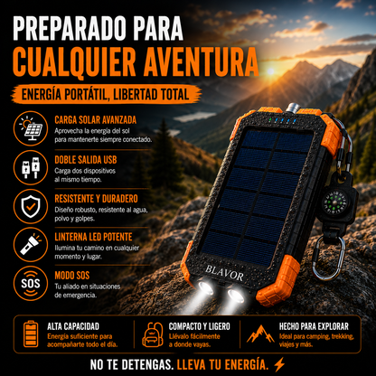 Power Bank Solar BLAVOR – Energía Extrema para Todas Tus Aventuras+ ENVÍO GRATIS 🚚