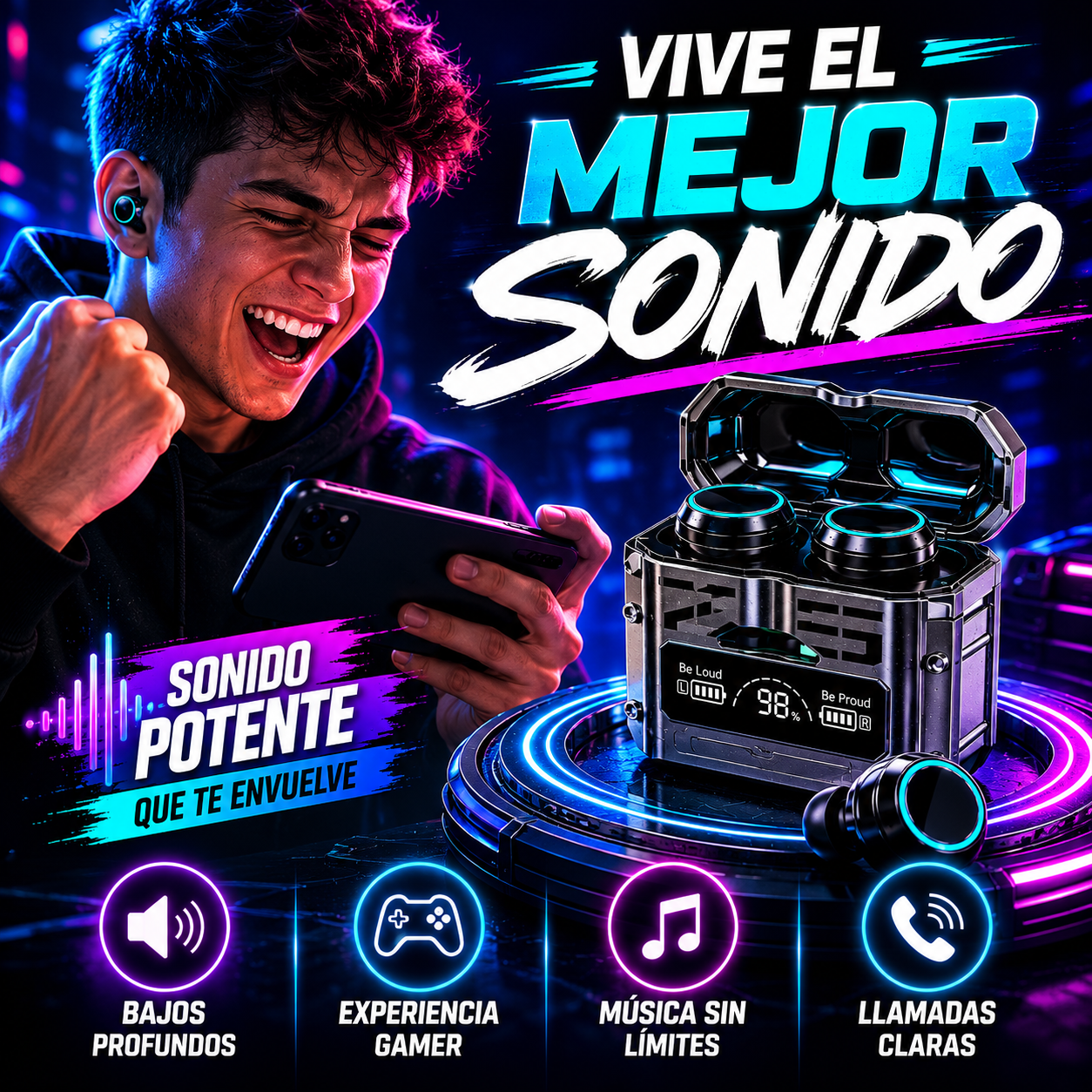 Audífonos Inalámbricos M25 TWS+ENVÍO GRATIS