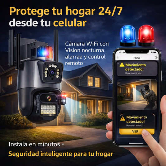 Cámara de Seguridad 360° que protege tu hogar desde tu celular