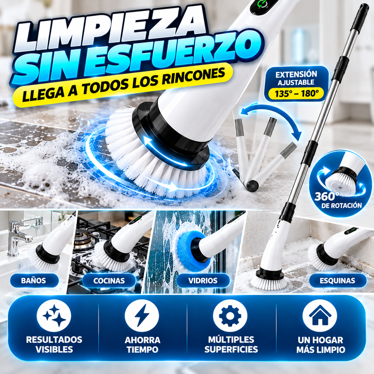 Cepillo de limpieza eléctrico multifuncional