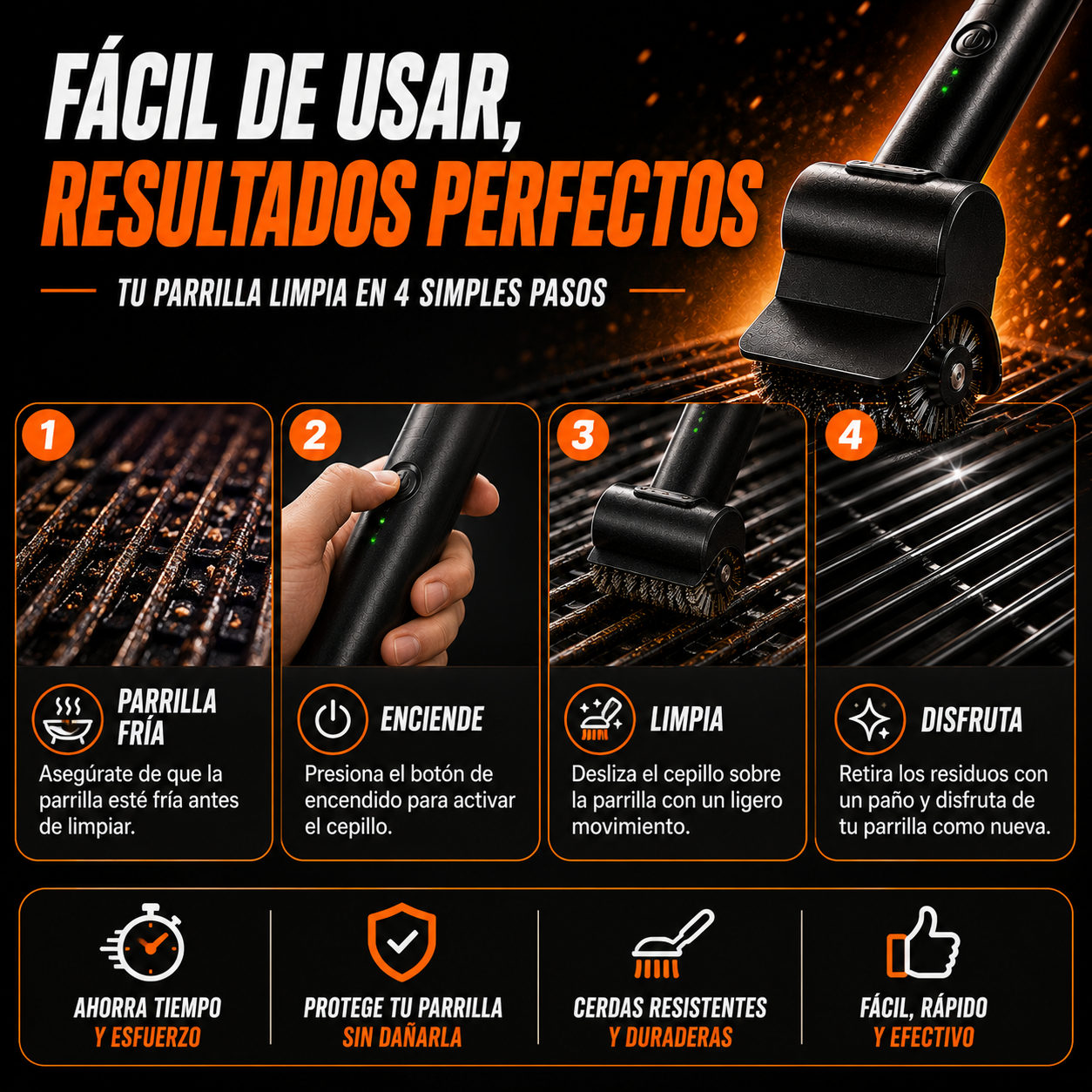 Cepillo Limpiador de Parrilla multipropósito+ ENVÍO GRATIS 🚚