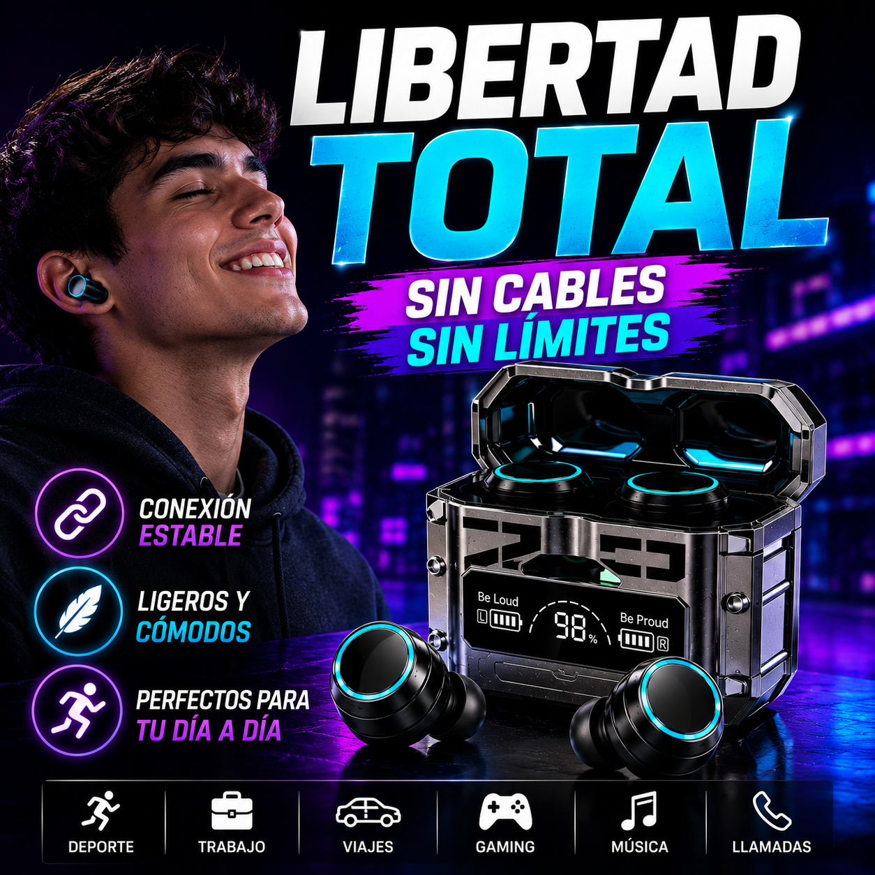 Audífonos Inalámbricos M25 TWS+ENVÍO GRATIS
