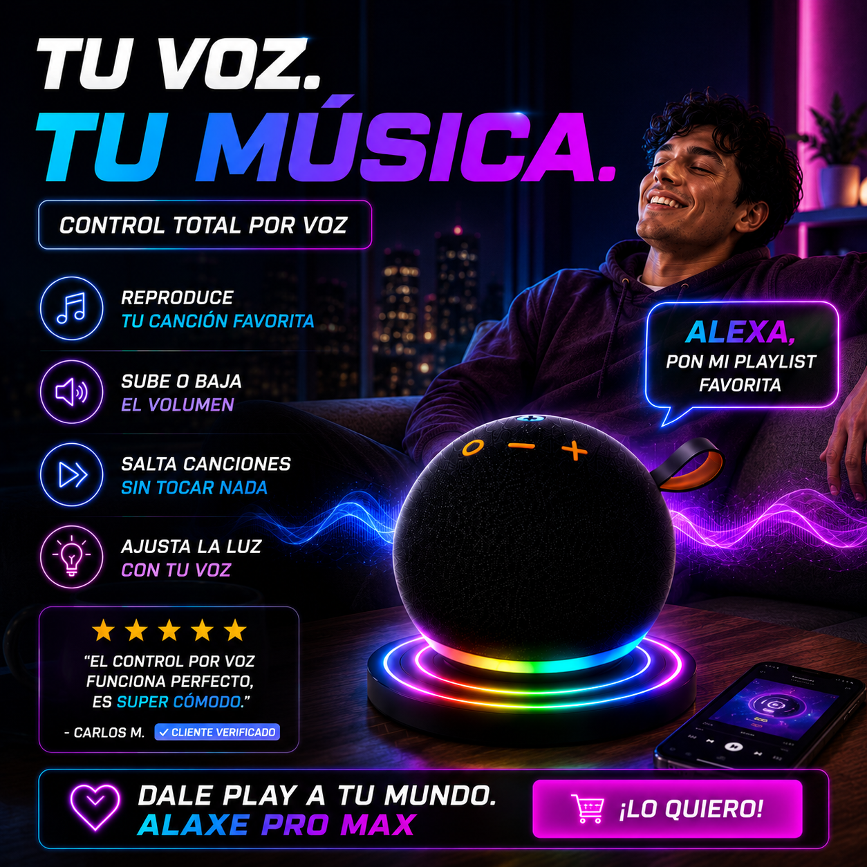 Alaxe Pro Max: Potencia, Estilo y Sonido que Impresiona+ ENVÍO GRATIS 🚚