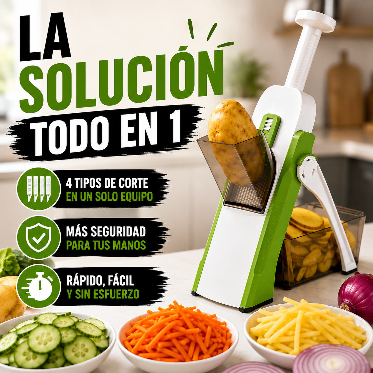 Cortador-Rallador Frutas y Vegetales+ ENVÍO GRATIS 🚚