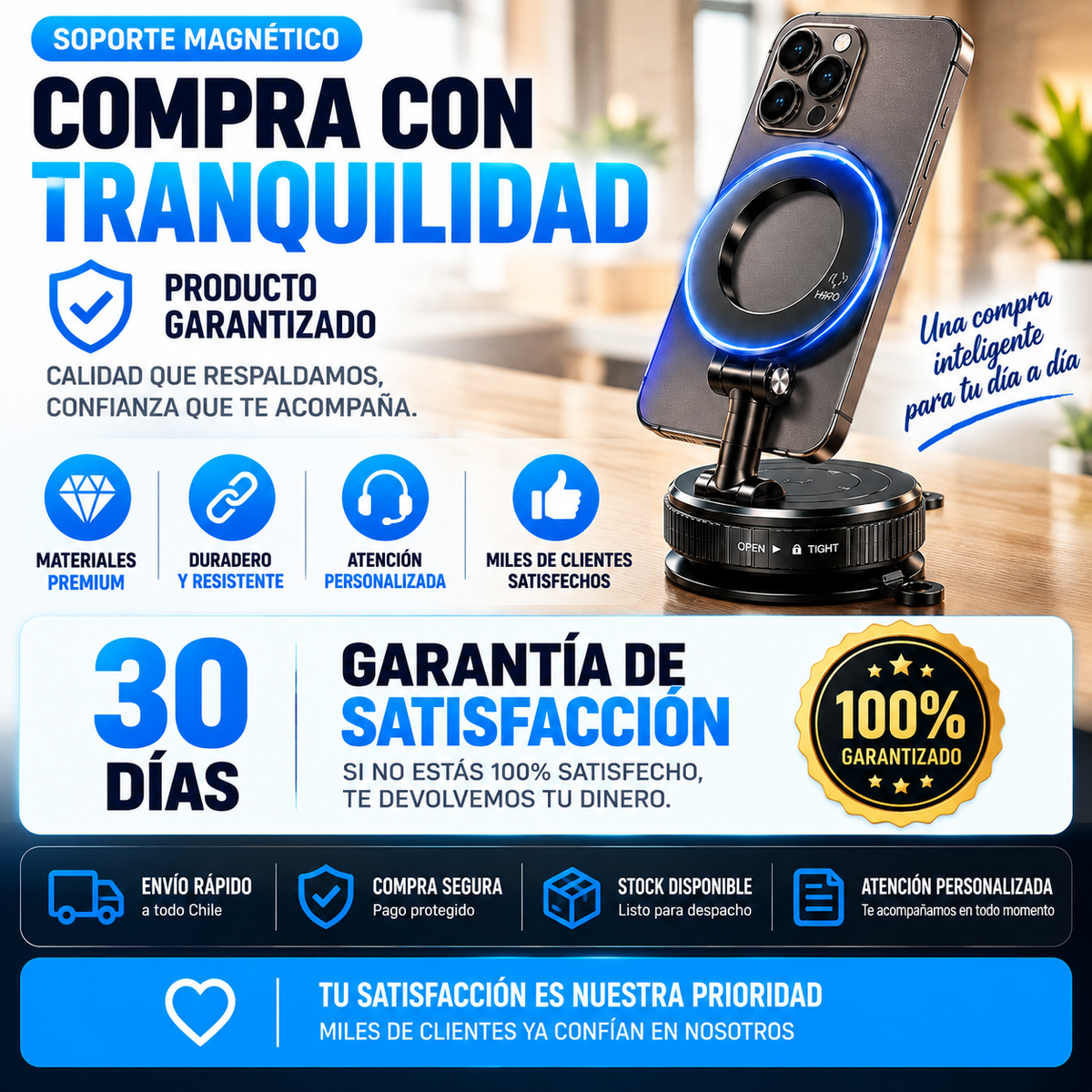 Soporte magnético celular Premium Rotativo multi propósito