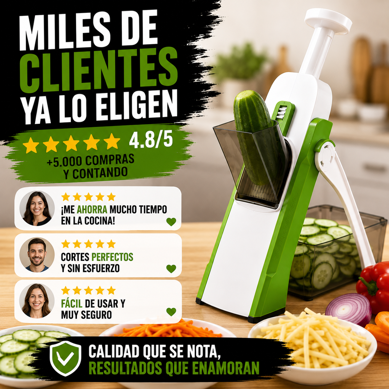 Cortador-Rallador Frutas y Vegetales+ ENVÍO GRATIS 🚚