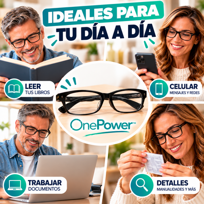 ¡ONEPOWER™: Lentes de lectura con enfoque flexible!
