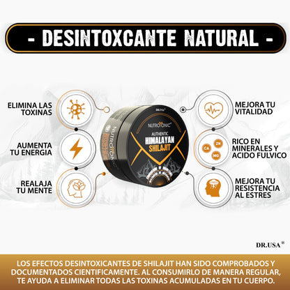SHILAJIT DEL HIMALAYA NUTROTONIC® Orgánica Secada al Sol
