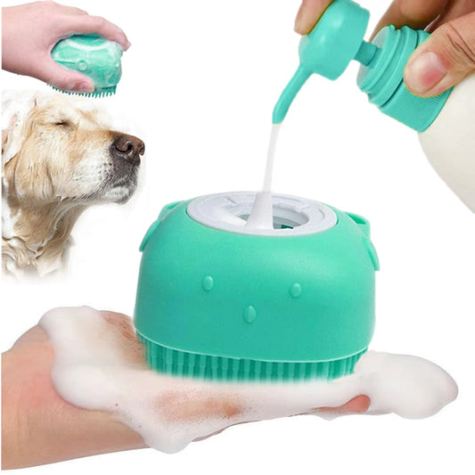 Cepillo de baño de silicona suave y seguro para perros y gatos